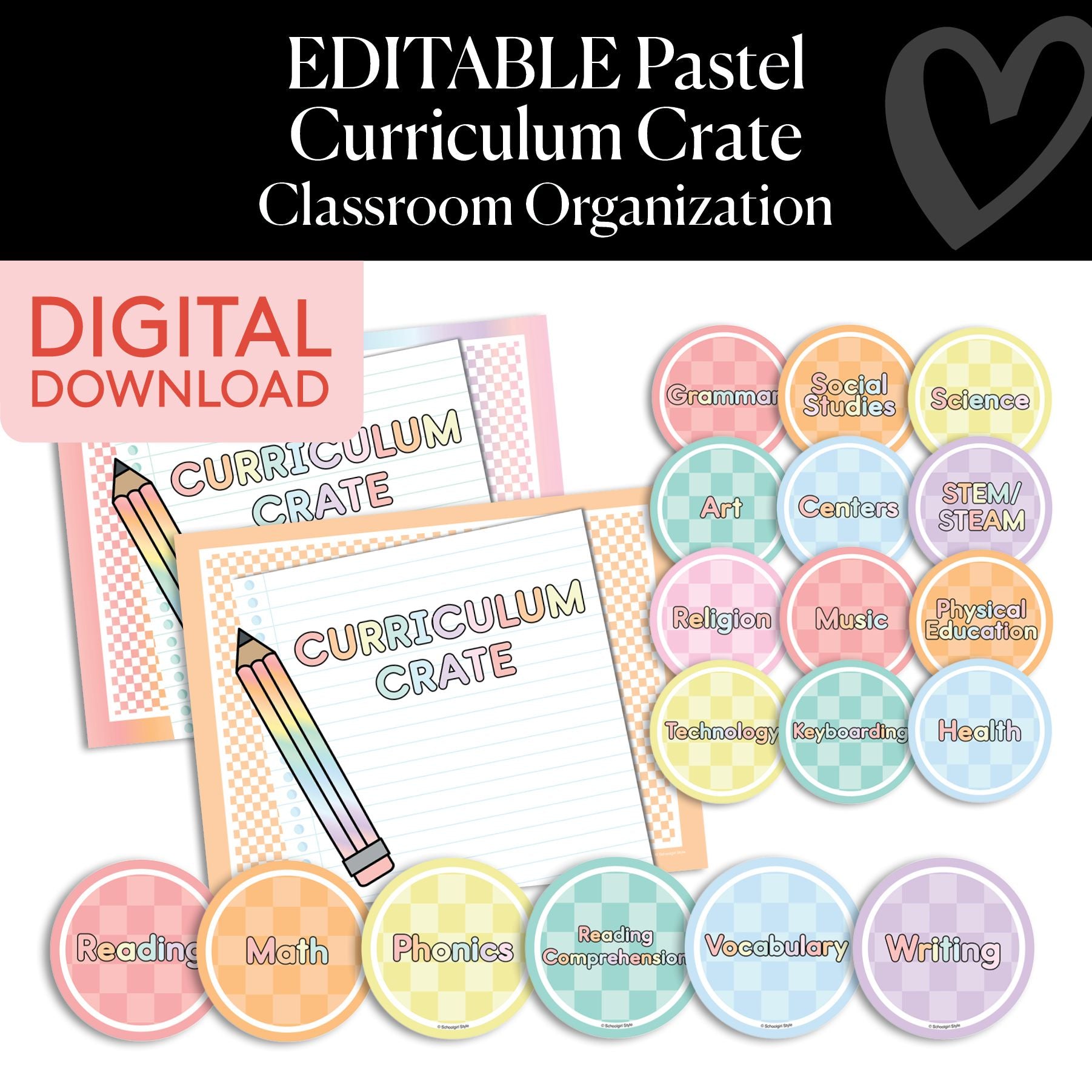 Printable Pastel Curriculum Crate