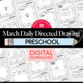 Load image into Gallery viewer, Printable Preschool March Directed Drawing Worksheets
