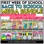 First Day and First Week of Back to School Activities and Crafts Bundle