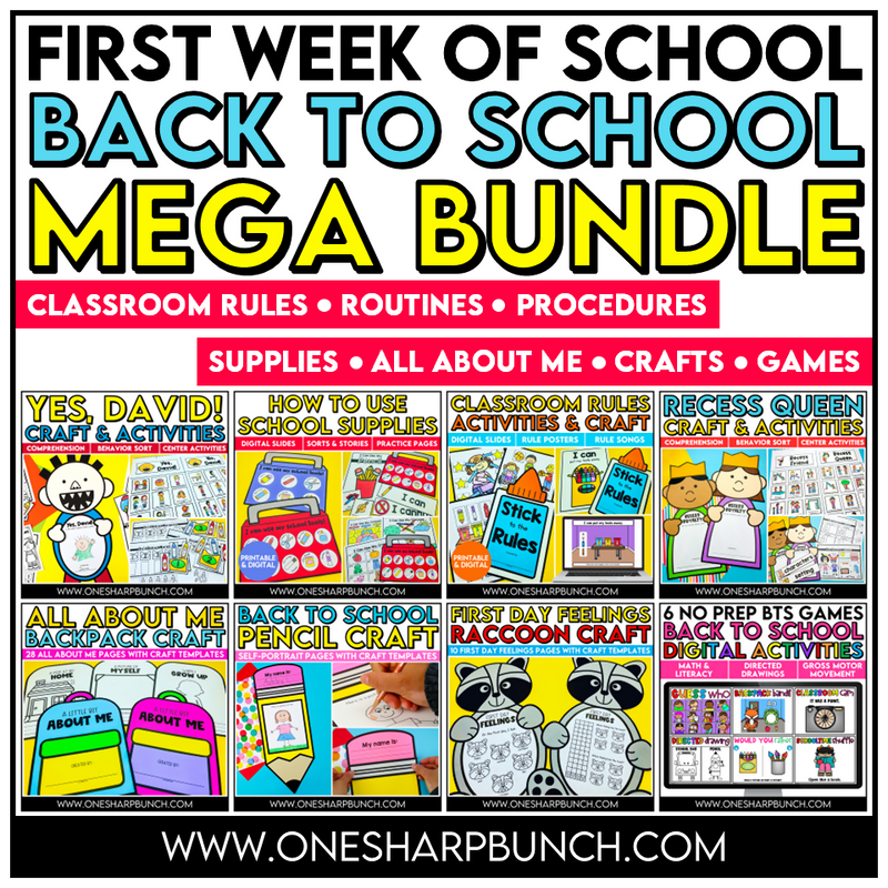 First Day and First Week of Back to School Activities and Crafts Bundle