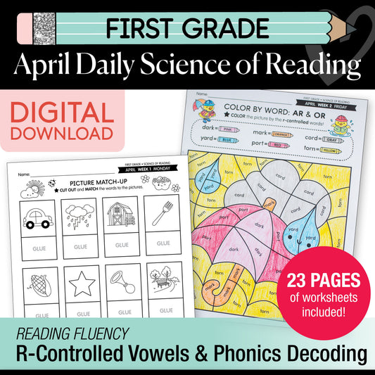 Printable First Grade April Daily Science of Reading