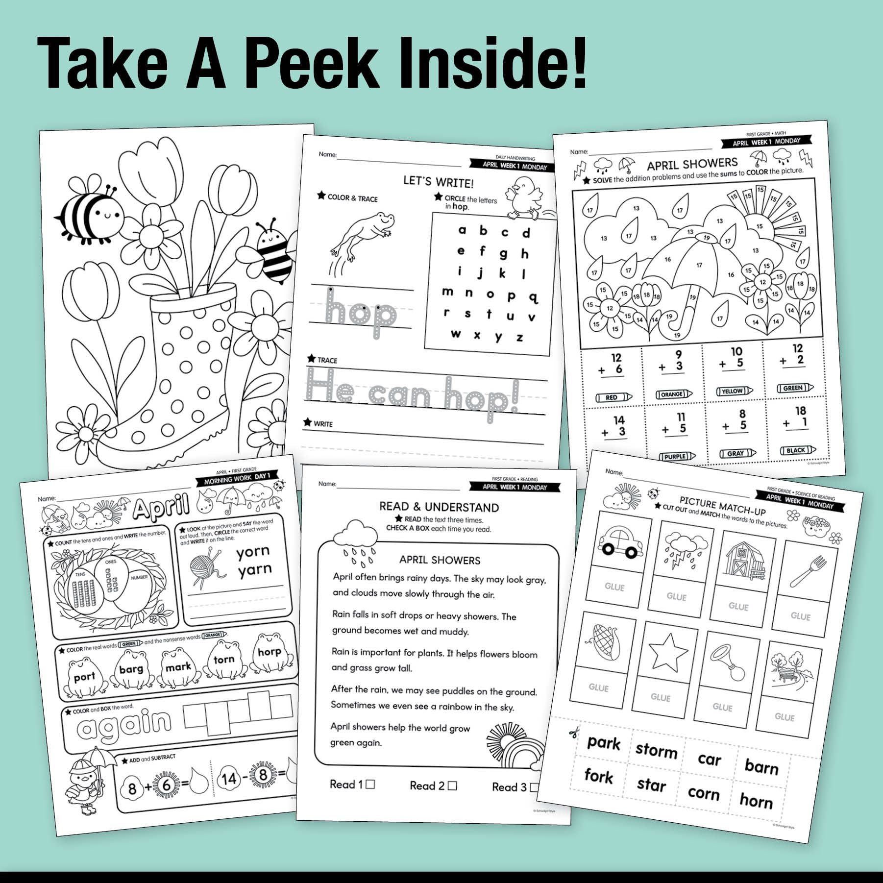 Ultimate First Grade April Thematic Unit Bundle
