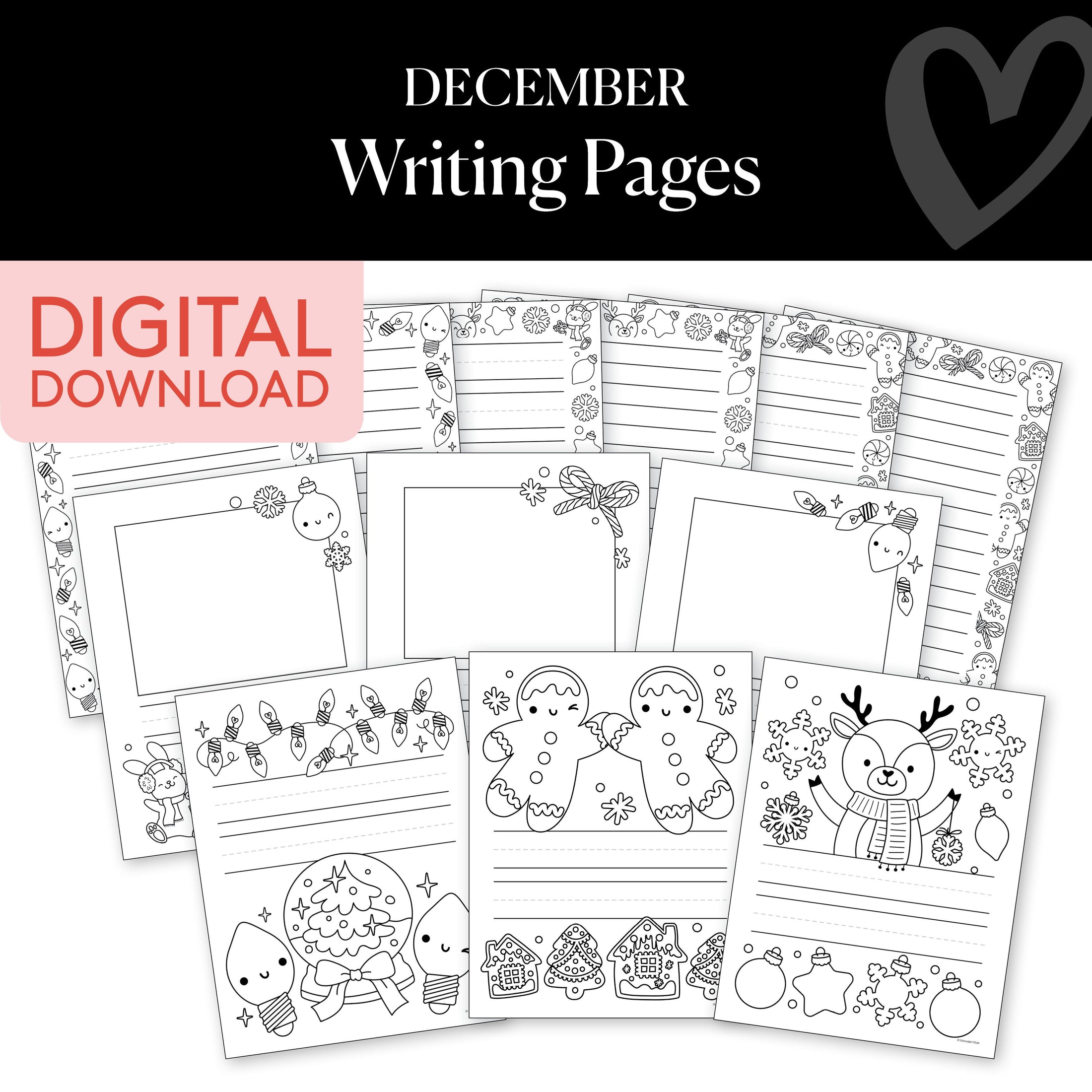 Printable December Writing Pages