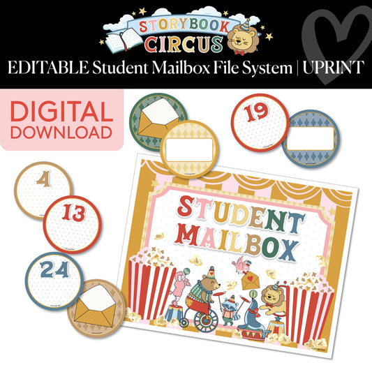 Printable Vintage Editable Student Mailbox File System | Storybook Circus