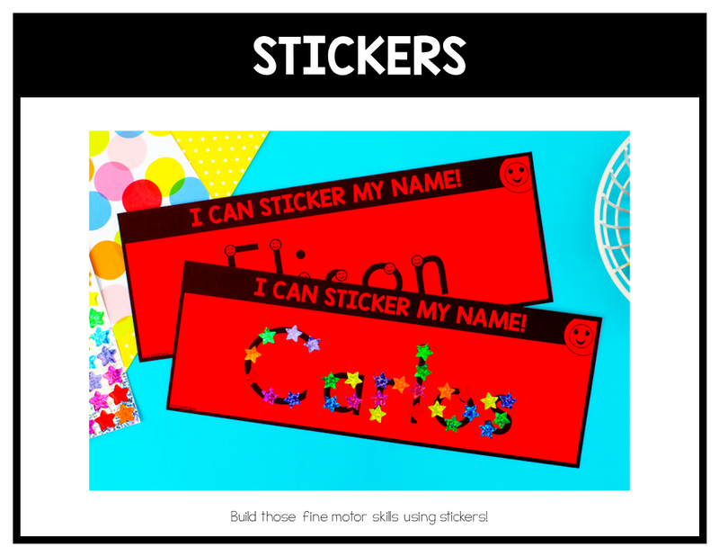 Editable Name Practice Fine Motor Name Activities Sticker Name Mats