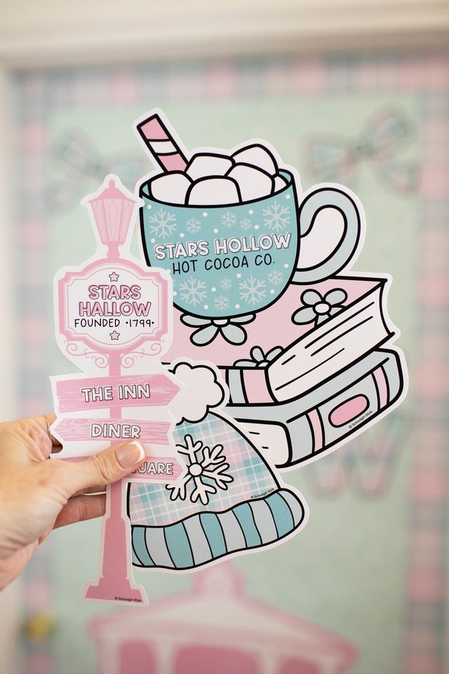 Printable Winter in Stars Hollow Door Decor Bulletin Board Set and Cutouts Bundle