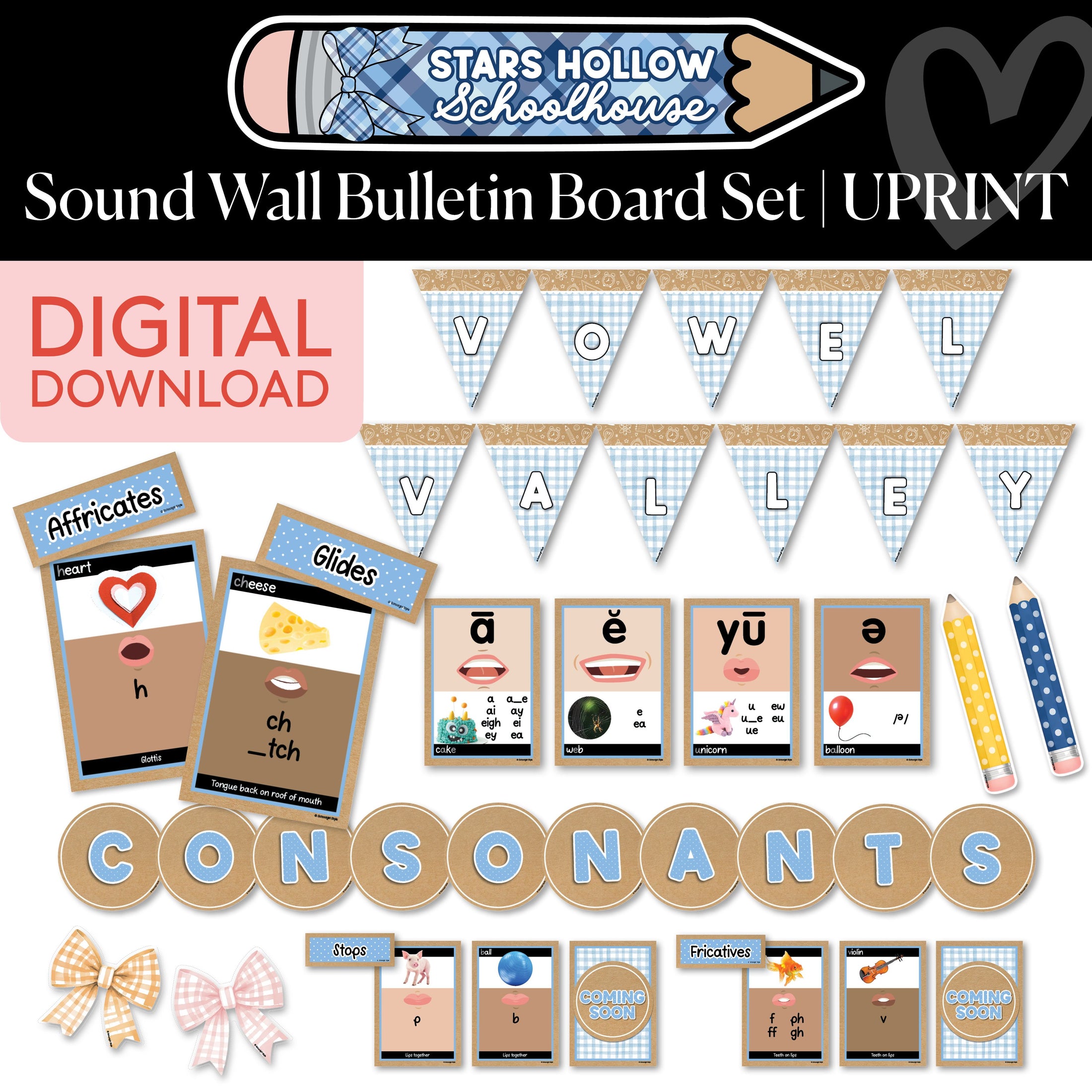 Printable Cozy Sound Wall Bulletin Board Set | School in Stars Hollow