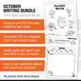 Load image into Gallery viewer, Printable Kindergarten October Writing Bundle
