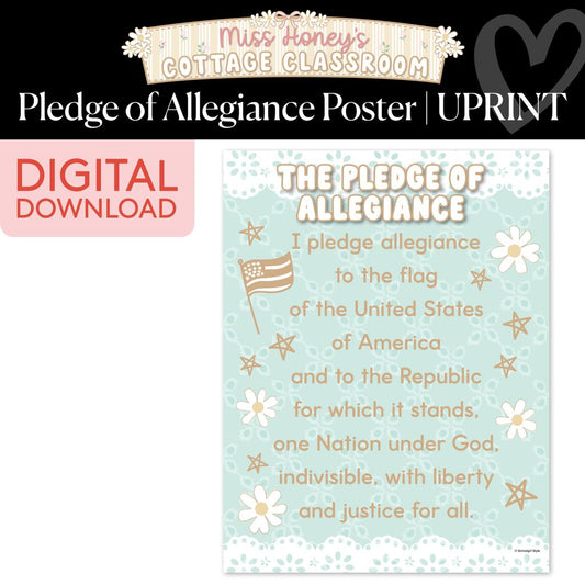Printable Calming Pledge of Allegiance | Miss Honey's Cottage Classroom