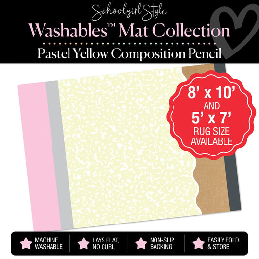 Pastel Yellow Composition Pencil Classroom Mat by Schoolgirl Style