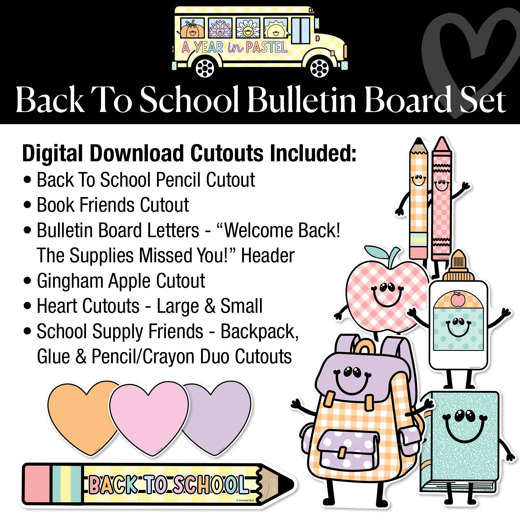 Welcome Back Bulletin Board Set | A Year In Pastel