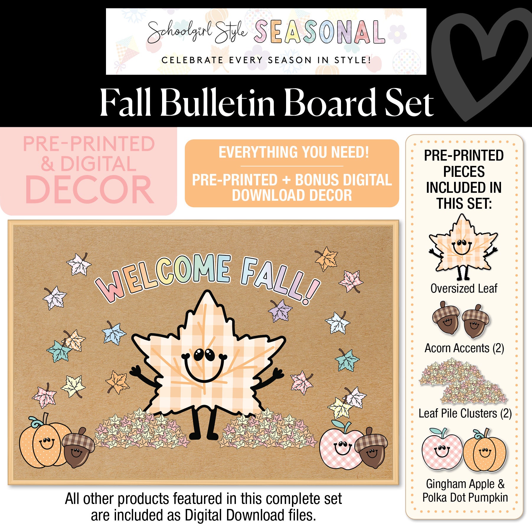 Welcome Fall Bulletin Board Set | A Year In Pastel