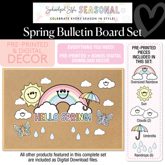 Hello Spring Bulletin Board Set | A Year In Pastel