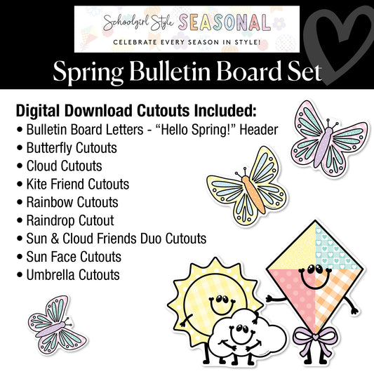 Hello Spring Bulletin Board Set | A Year In Pastel