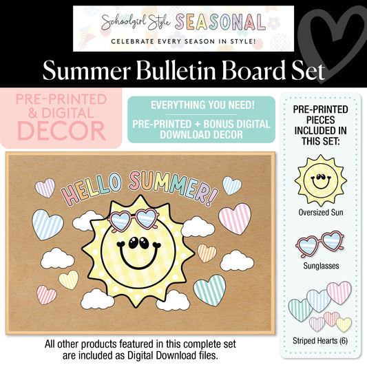 Hello Summer Bulletin Board Set | A Year In Pastel