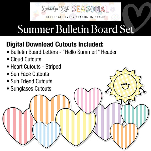 Hello Summer Bulletin Board Set | A Year In Pastel