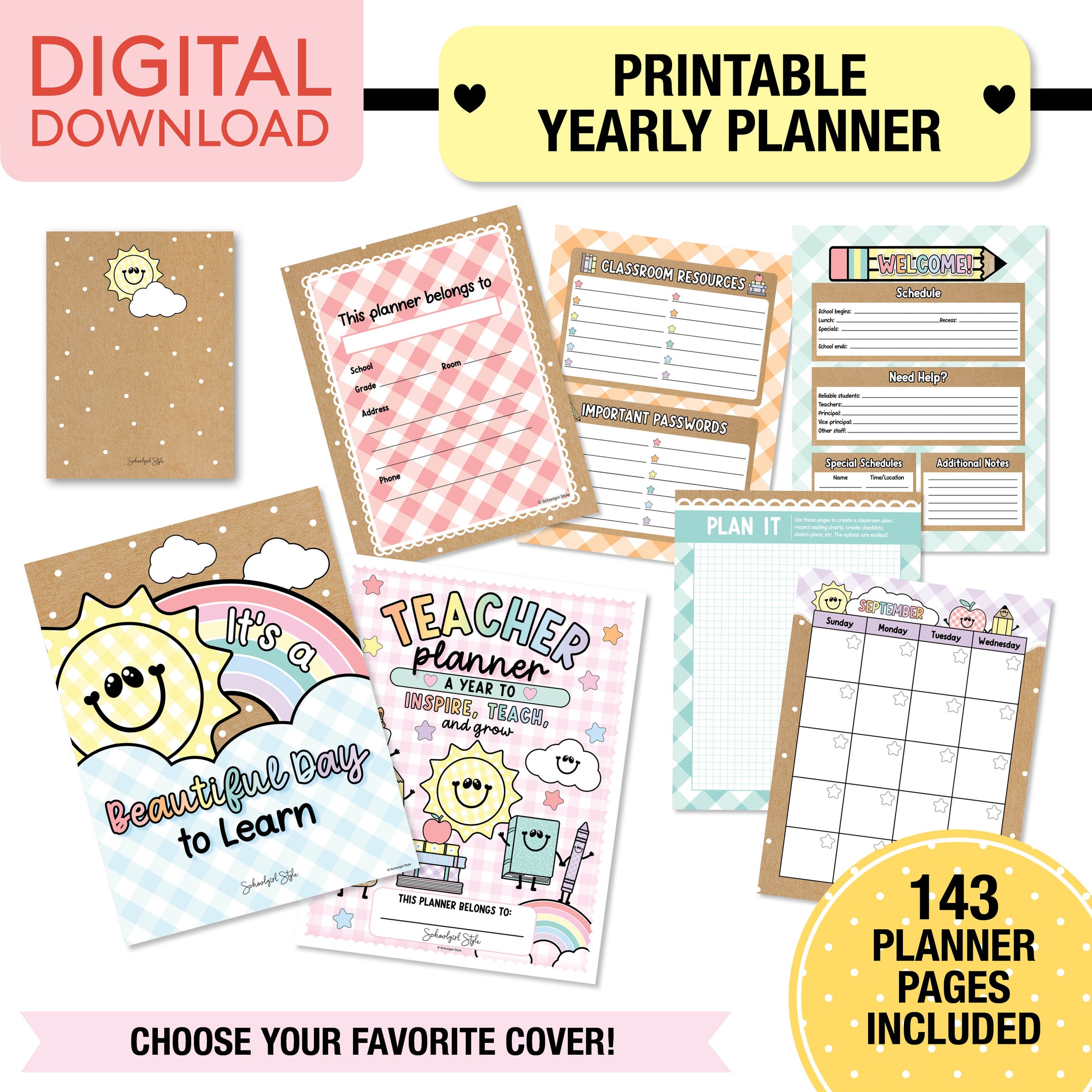 No Prep No Cut Classroom Decor Bundle | A Year In Pastel
