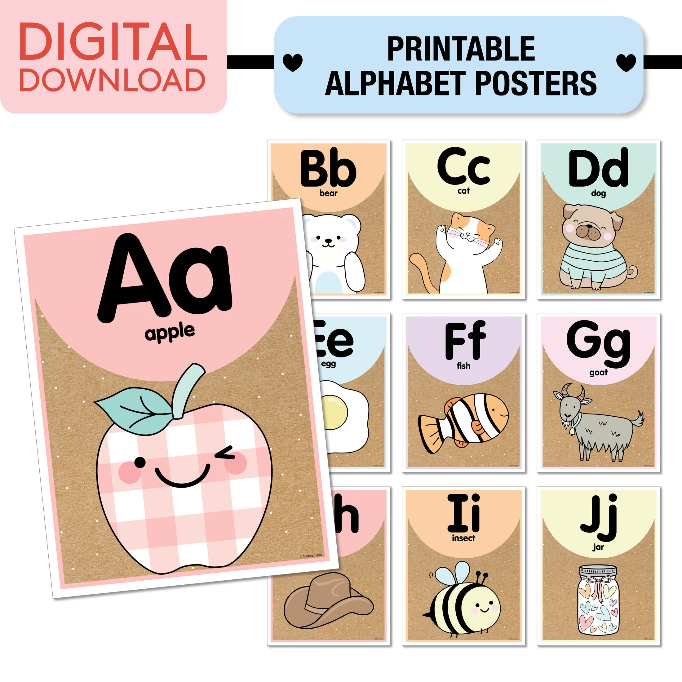 No Prep No Cut Classroom Decor Bundle | A Year In Pastel