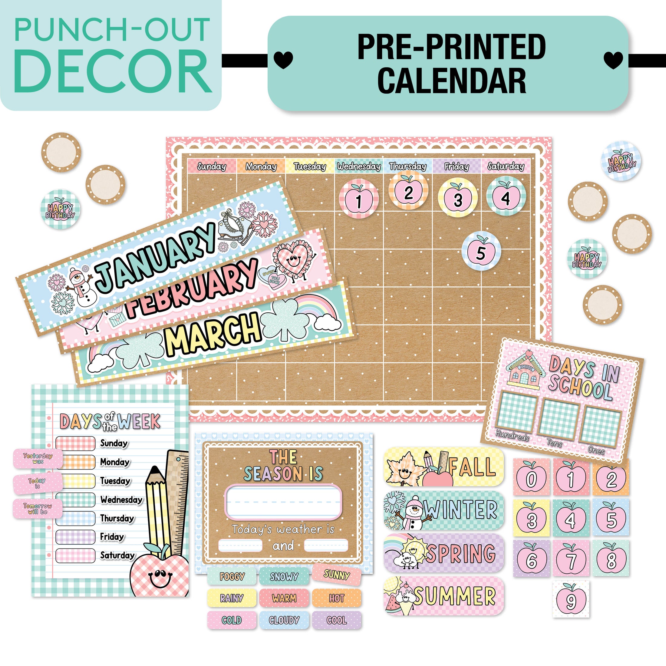 No Prep No Cut Classroom Decor Bundle | A Year In Pastel