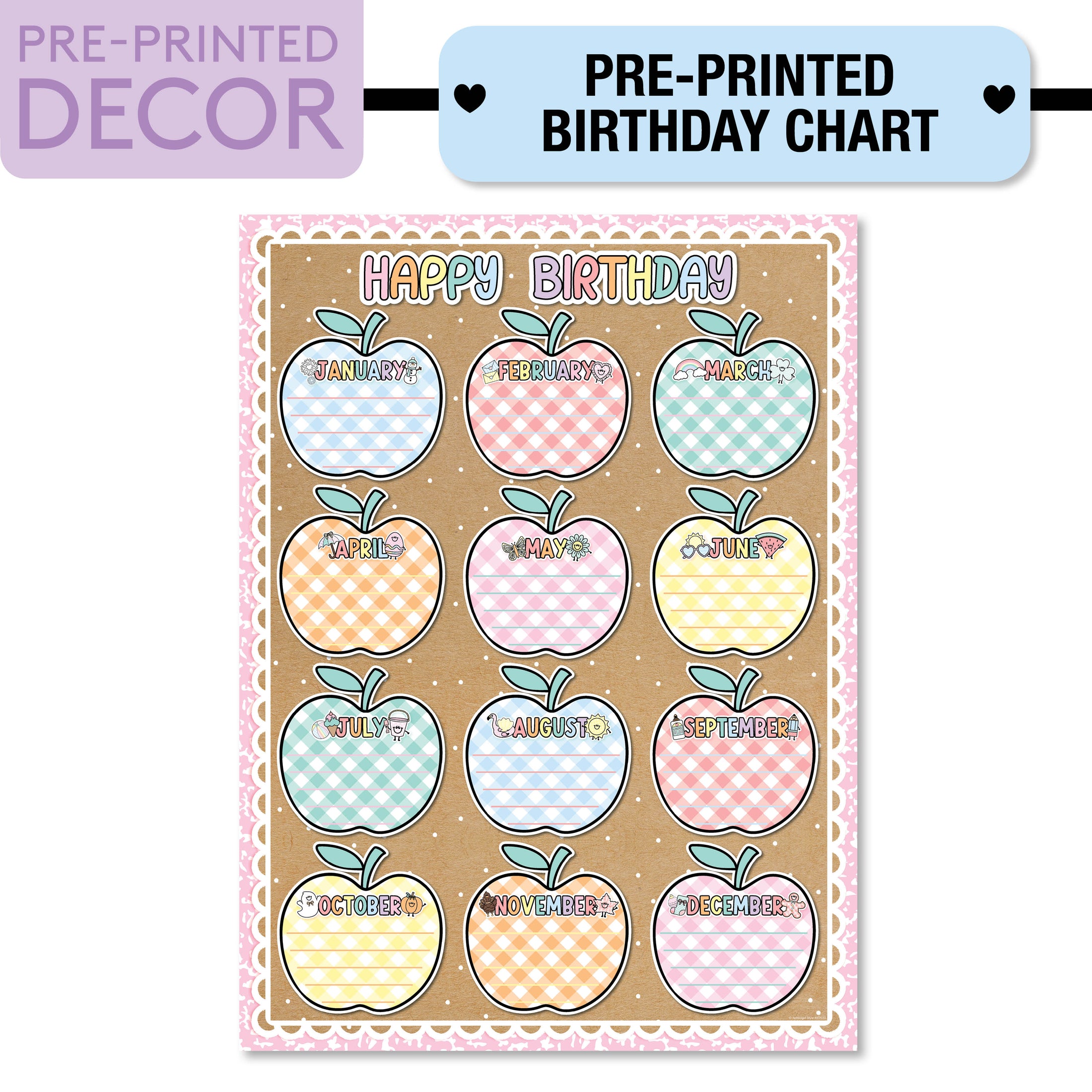 No Prep No Cut Classroom Decor Bundle | A Year In Pastel