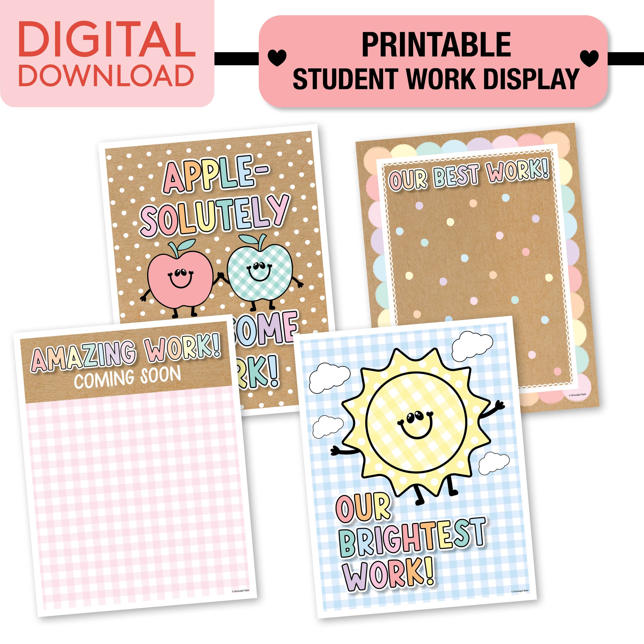 No Prep No Cut Classroom Decor Bundle | A Year In Pastel
