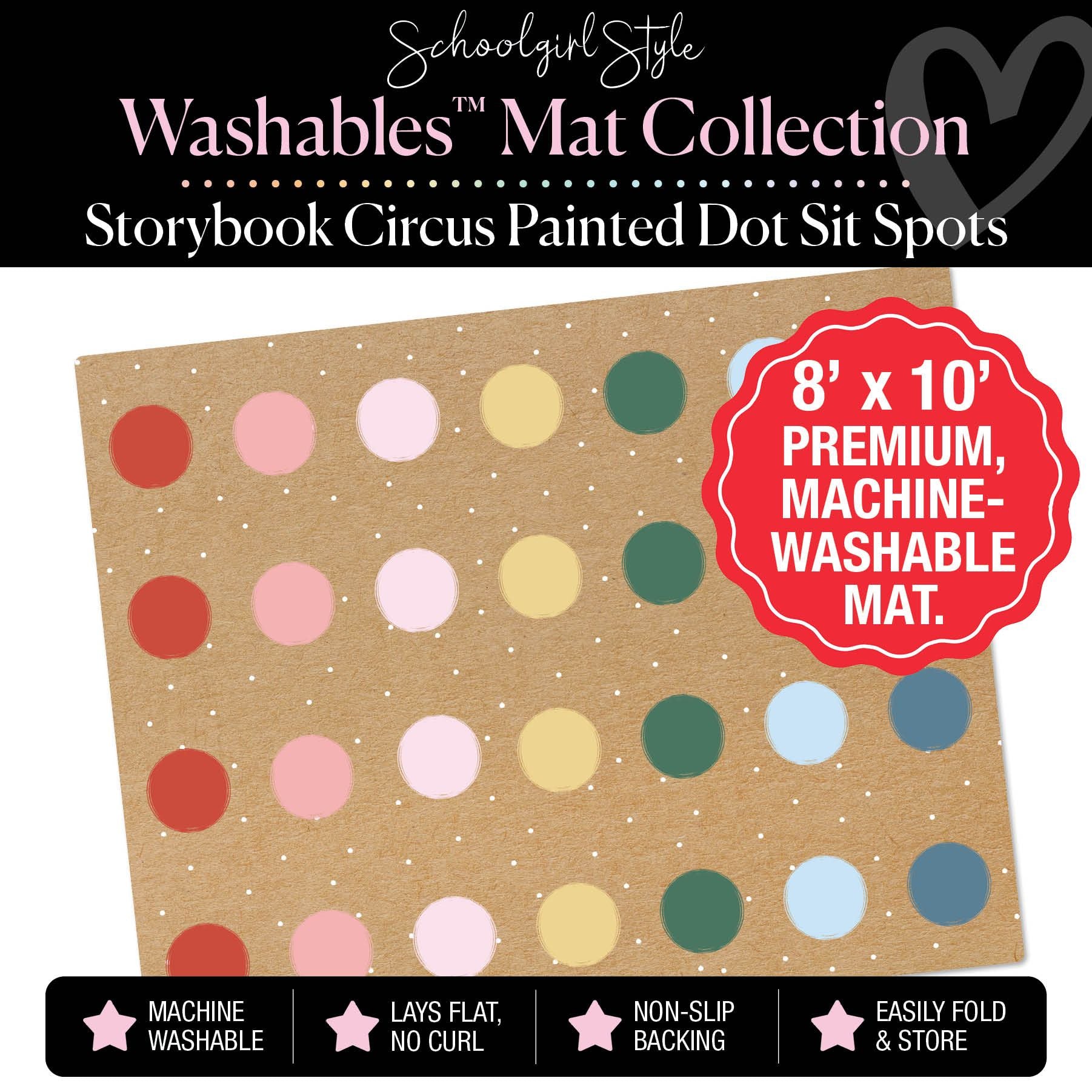 Storybook Circus Painted Dot Sit Spot Classroom Mat by Schoolgirl Style