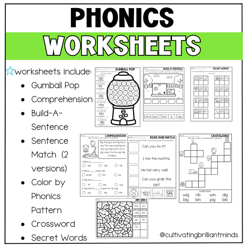 Short I CVC Phonics Centers | Literacy Centers | Kindergarten, First Grade