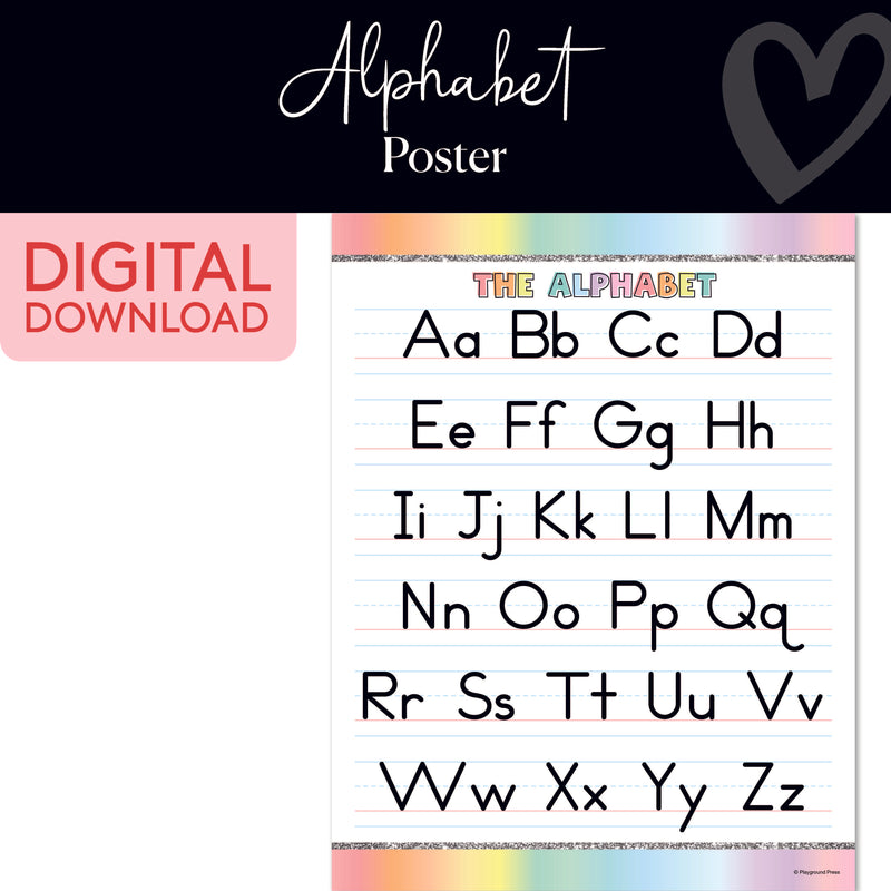 Alphabet | Classroom Posters | Printable Classroom Decor | Schoolgirl Style