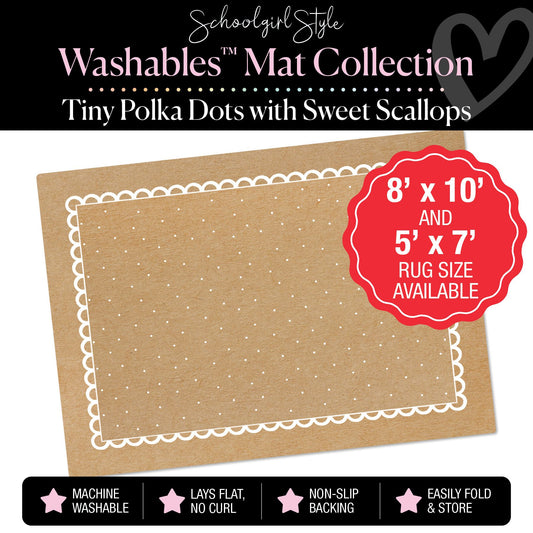 Tiny Polka Dots on Banner Backdrop Classroom Mat by Schoolgirl Style