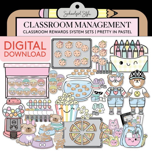Printable Pastel Classroom Rewards System Sets