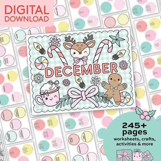 Printable First Grade December Thematic Unit Bundle