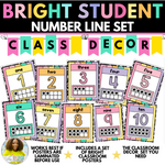 Bright Rainbow Number Line Poster Set