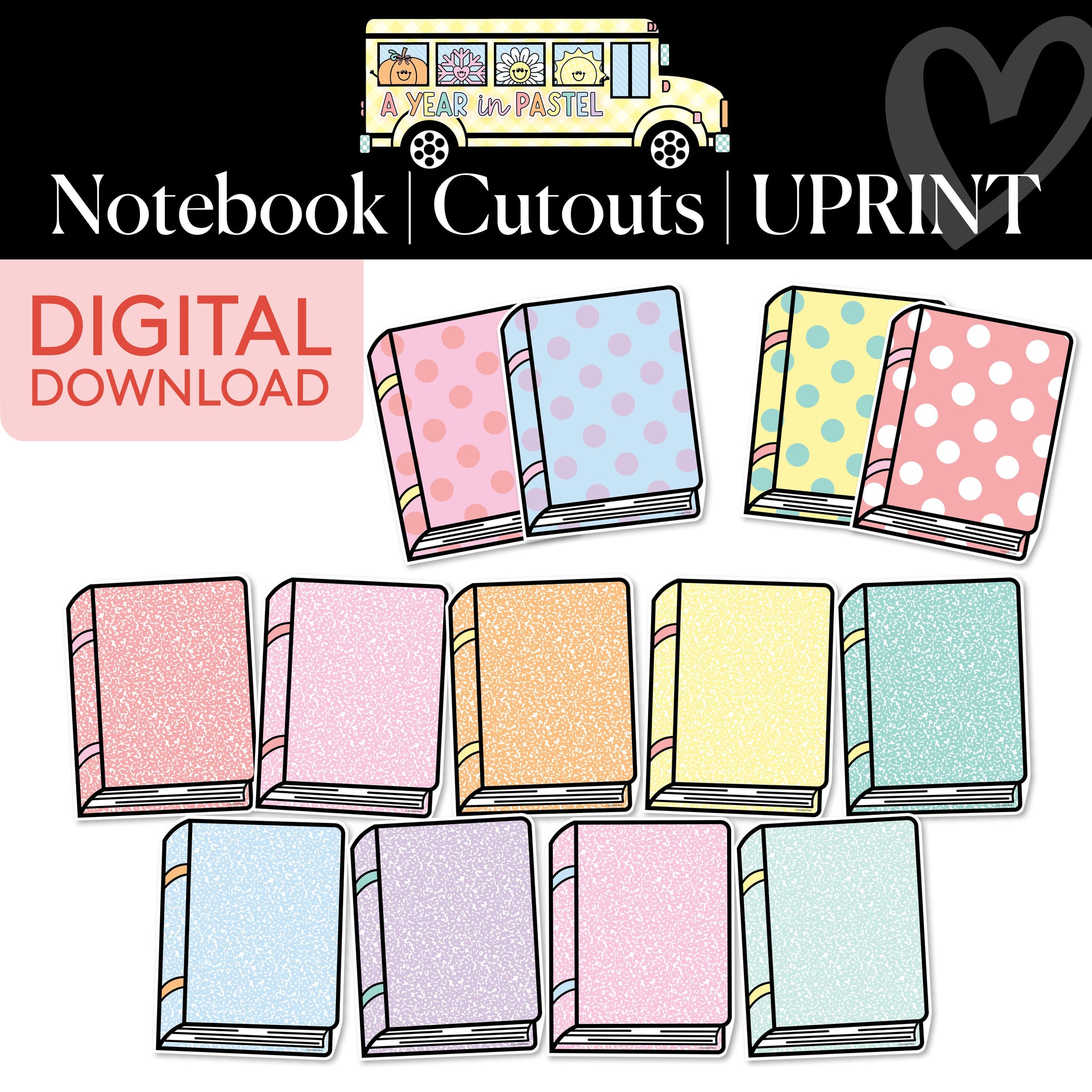 Printable Notebook Cutouts | A Year In Pastel