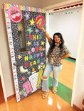 Load image into Gallery viewer, This Is Our Happy Place Bright Rainbow Classroom Door Decor | School Days

