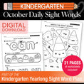 Load image into Gallery viewer, Printable Kindergarten October Daily Sight Words
