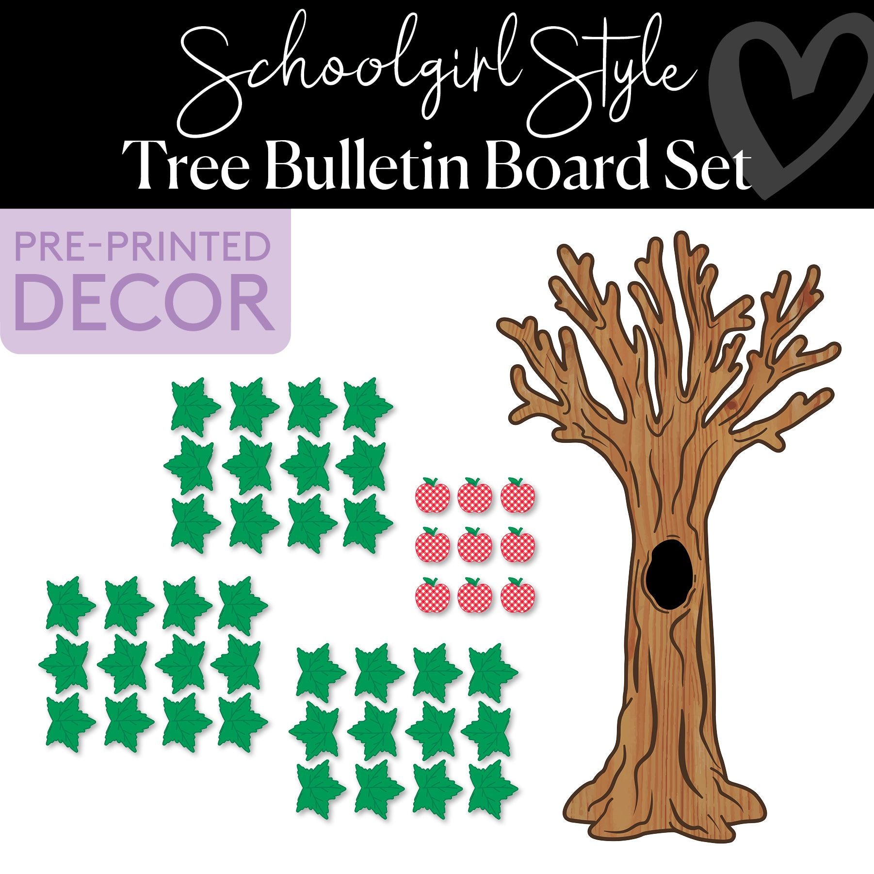 Apple Tree Retro Bulletin Board Set