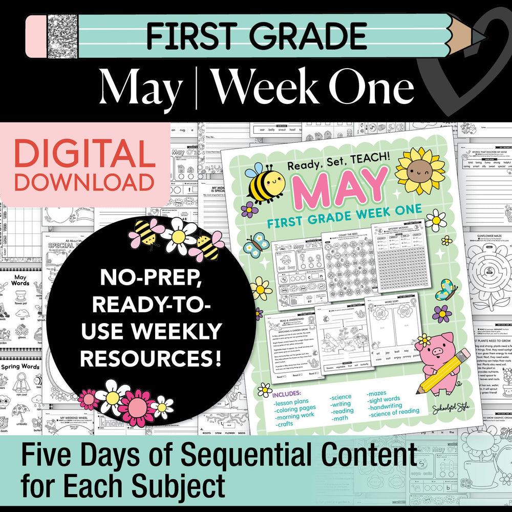 Printable First Grade May Week 1 Resources