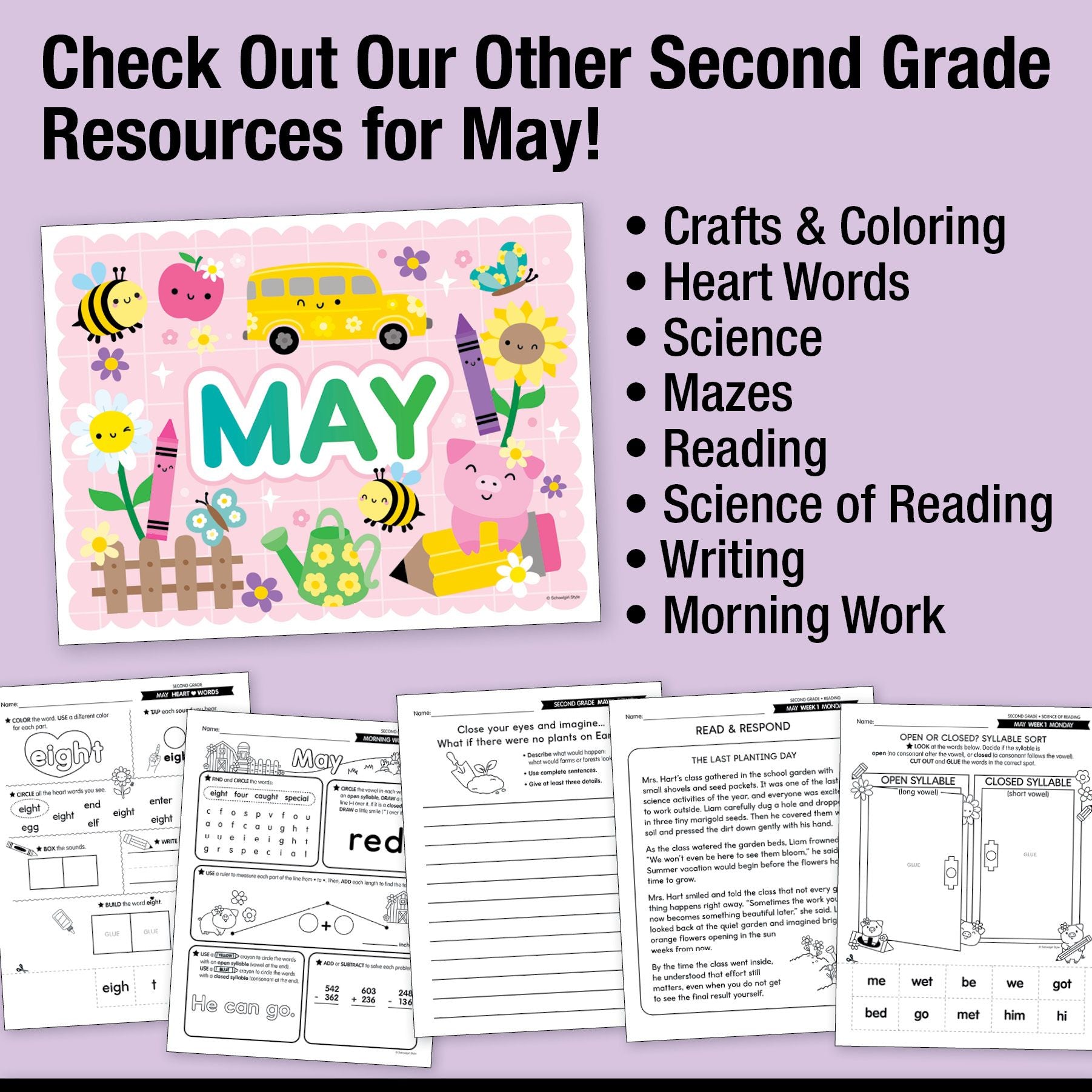 Printable Second Grade May Daily Math