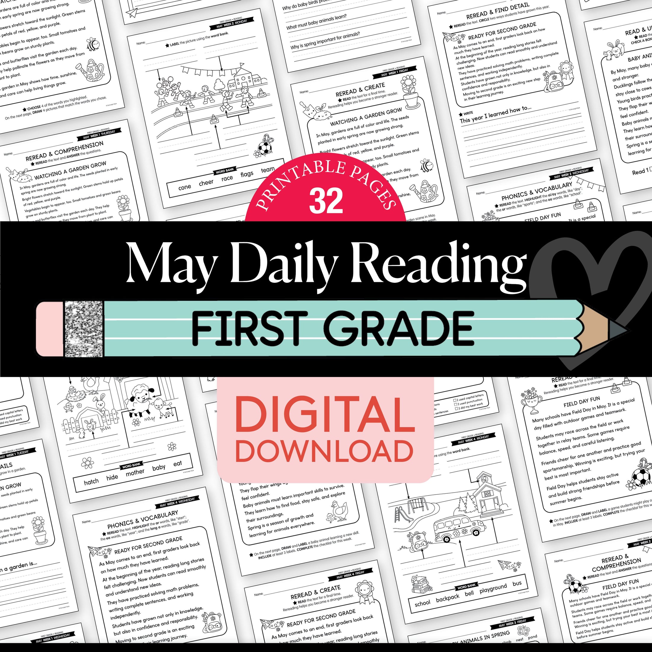 Printable First Grade May Daily Reading
