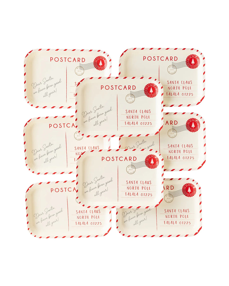 Santa Postcard Paper Plate | Christmas | Paper Goods | Schoolgirl Style