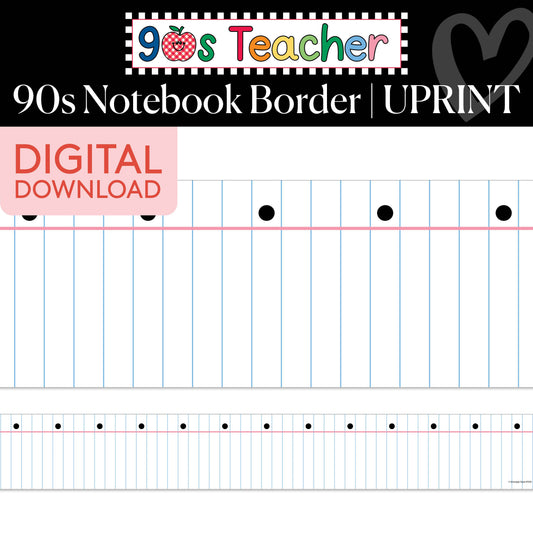 Printable Retro 90s Notebook Border | 90s Teacher