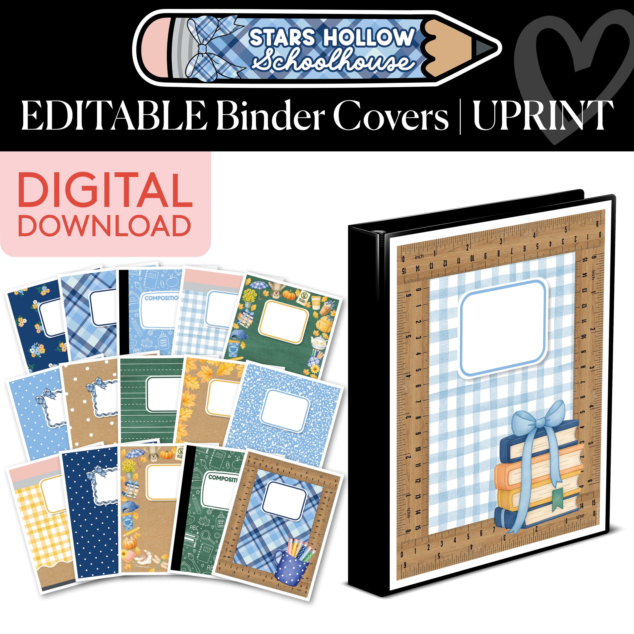 Printable Cozy Editable Binder Covers | School in Stars Hollow