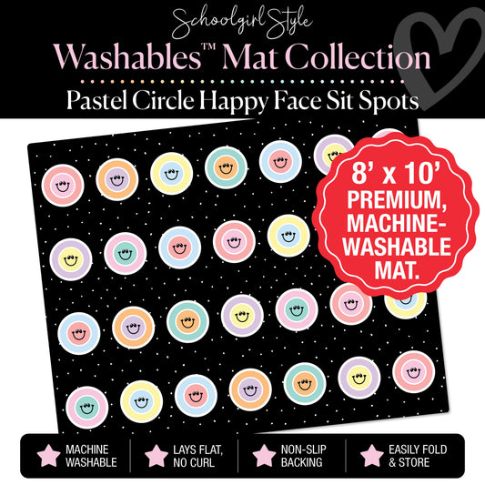 Pastel Happy Face Circle Sit Spot Classroom Mat by Schoolgirl Style