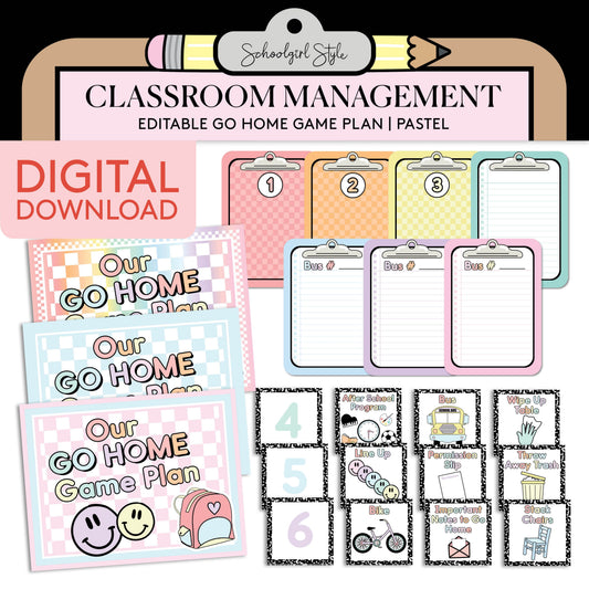 Printable Editable Pastel Go Home Game Plan