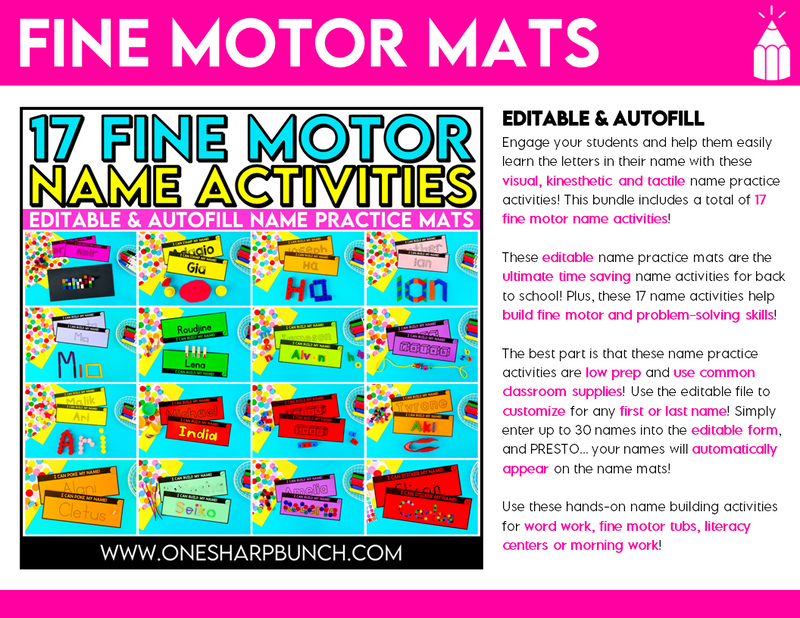 Name Activities and Crafts Mega Bundle Editable Name Tracing Practice & Writing