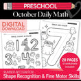 Load image into Gallery viewer, Printable Preschool October Daily Math
