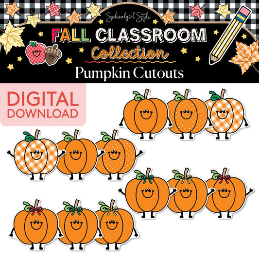 Printable Fall Pumpkins Cutouts | 90s Teacher