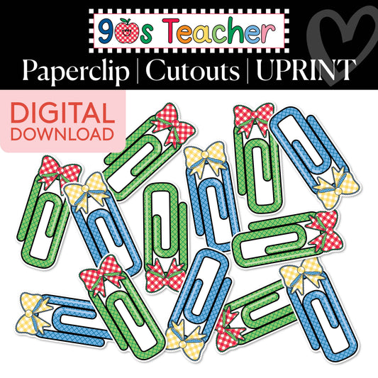 Printable Retro Paperclip Cutouts | 90s Teacher