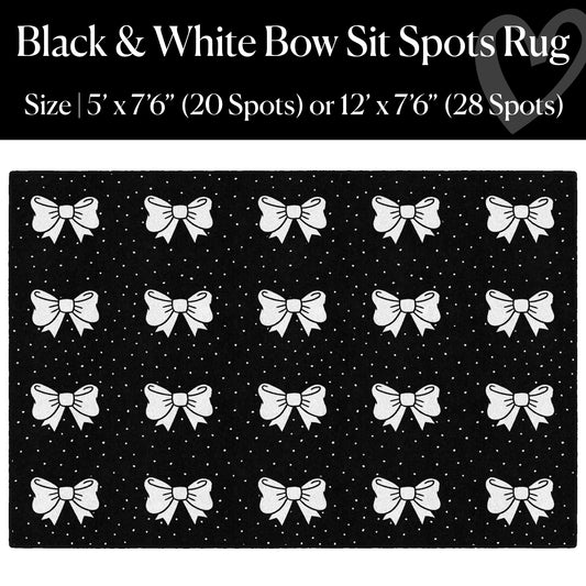 Black and White Bow Sit Spots Classroom Rug by Schoolgirl Style
