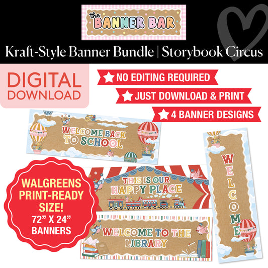 Walgreens Ready Kraft Style Banner Bundle | Storybook Circus